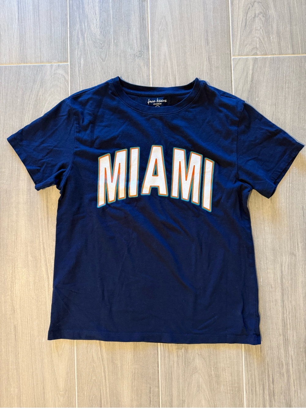 Free Kisses Navy MIAMI Graphic Tee